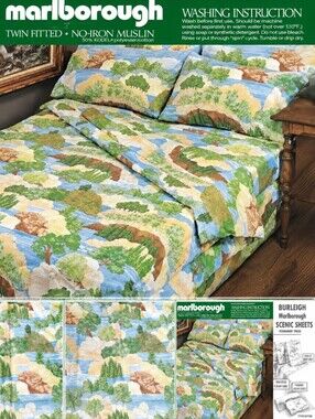 VTG Marlborough Island Streams Scenic Bedding 2 Fitted Sheets 2 Pillowcases